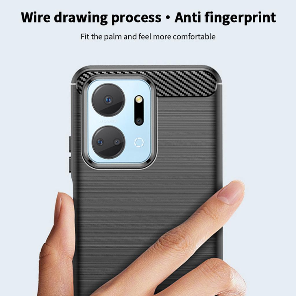 MOFI JK TPU Series-1 TPU Cover for Honor X7a 5G/Play 40 Plus 5G Carbon Fiber Brushed Phone Shell