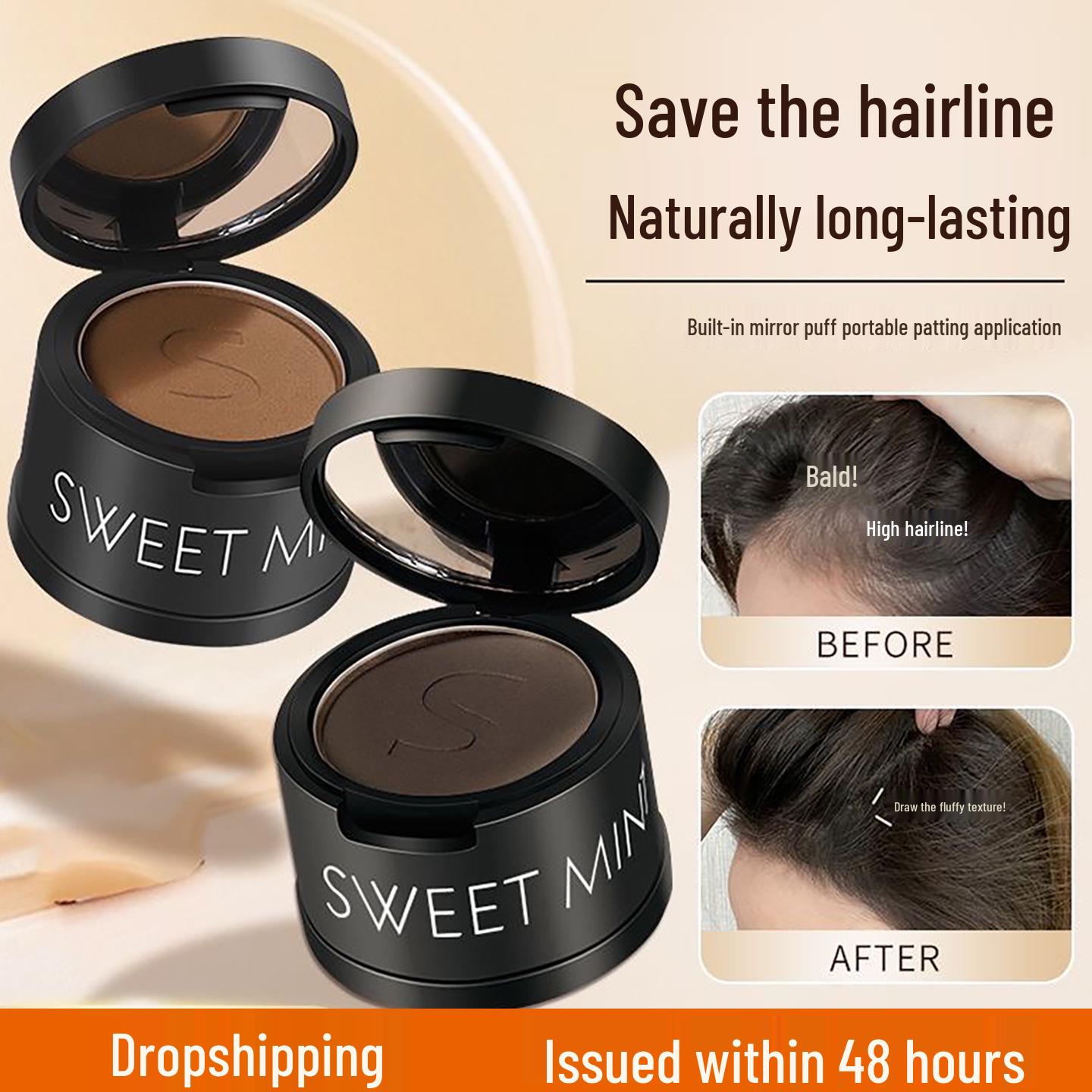 

Sweet Mint Hairline Powder - Natural Hair Filler, Waterproof and Sweatproof, for Women; Covers Partings, Modifies, and Repairs Hairline 02# Brown (For Brown, Ash Hair)