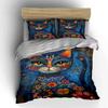 Colorful floral cat design. Bedding sets Duvet cover sets Duvet covers Pillowcases(1 * Duvet Cover 2 * Pillowcases without duvet insert)
