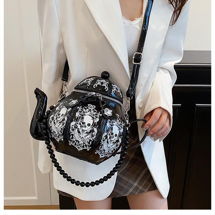 Creative Water Bucket Bag Featuring Embellishments For Womens Fashion