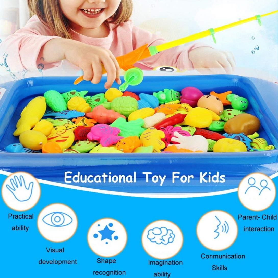 

Легкий фитнес-магазин, 39 шт./компл., пластиковая игрушка для рыбалки, магнитная детская обучающая образовательная игра, комплект в подарок