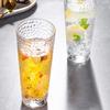 14.5oz 420ml Large Capacity Glass Cups Lemon Tea Water Mug Transparent Heat-resistant Hammer Patterned Wine Cup Cocktail Glass