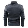 Winter Padded Long-sleeved Large Size Washed Solid Colour Vintage Leather Jacket Washed Faded Craft Jacket Men's Fashion Handsome Jacket