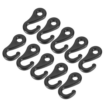 Uxcell Camping-Karabinerhaken, Kunststoff-Schnallenclip, Zubehör für Zeltüberdachung, schwarzes Loch, Innendurchmesser 6,5 mm, 10 Stück