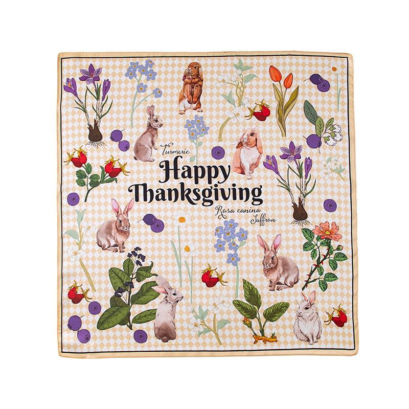 53Cm spring and summer new temperament women's 100% mulberry silk printed silk scarf fashion versatile high-end scarf shawl