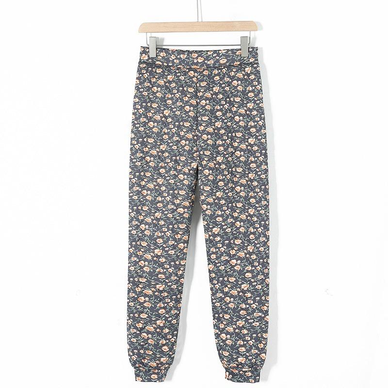 Grandma Autumn and Winter Thickened Long Johns Mother Cotton Pants Old Man Padded Elastic High Waist Wearing Thermal Pants Children