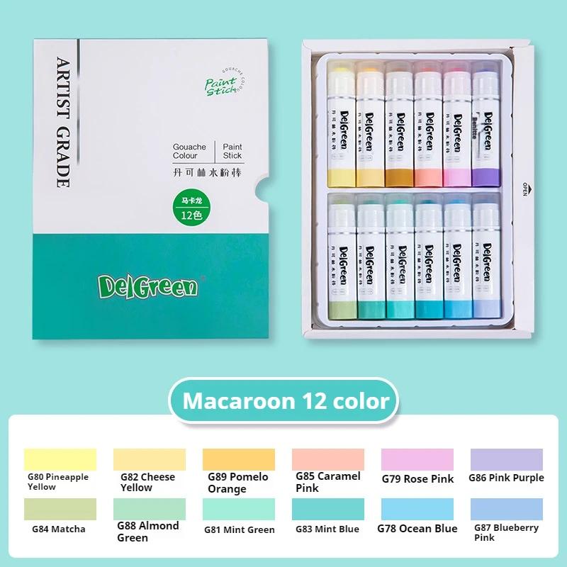 Bastões de Tinta Guache Sólidos Macios/Pastéis/Lápis de Cor Básicos/Macaron 6/12/18/24 Cores Desenho Graffiti Arte Lápis de Cor Não Tóxicos Pastéis