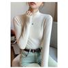 Half High Neck Double-sided German Velvet Base Shirt for Women , with Solid Color and Thick Velvet Inside, Warm Long Sleeved Top