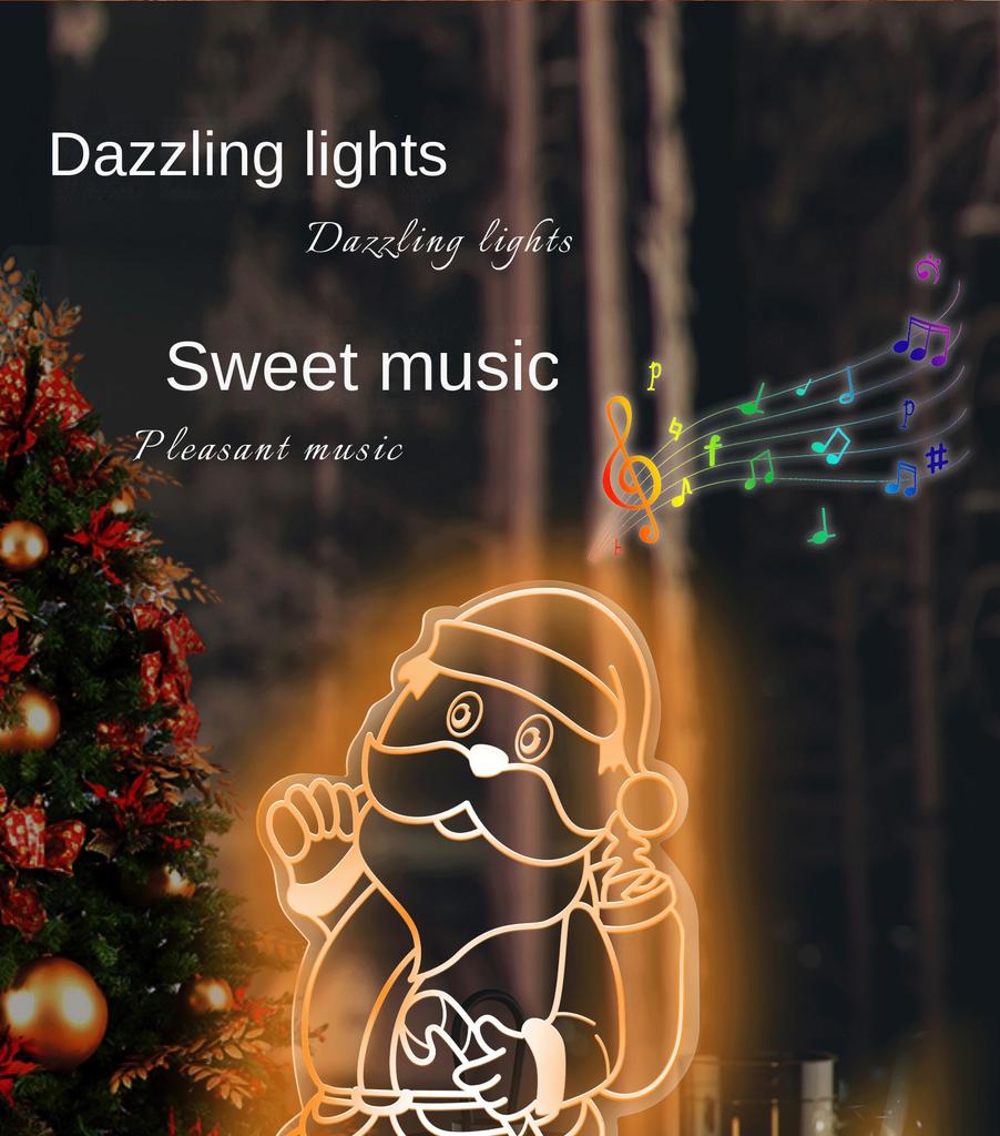 Decorated Christmas Tree Fake Pine Tree Mini Artificial Christmas Tree Santa Snow Navidad Xmas Decor Children's Night Light