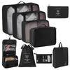 Travel Storage Bag Set - 7-Piece Multi-functional Compartment Bags for Clothes & Cosmetics