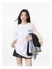 Japanese Minimalist Women's TU Print Cotton T-Shirt - Loose Short Sleeve, Round Neck, Trendy and Versatile Summer Top