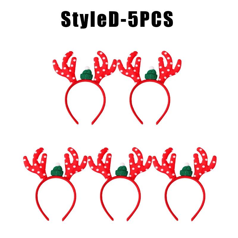 Christmas Reindeer Headband with Bow for Women Cute Cartoon Antlers Hair Clip Funny Photo Props Party Festival Decor Accessories