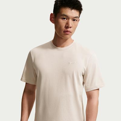 Nike T Shirts Men s Ecru Crew Neck Moderate S