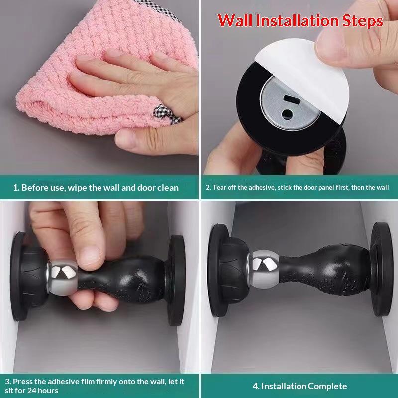Magnetic Pvc Door Stopper No Drilling Strong Suction Protects Doors For Home Bedroom Office Bathroom