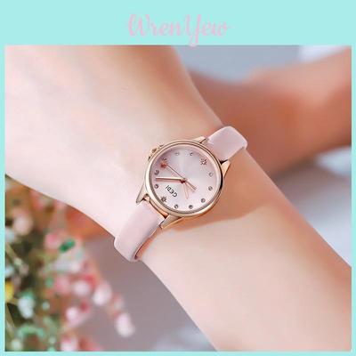 Gedi Fashion Ladies Watch With Leather Strap Waterproof Quartz For Casual Style