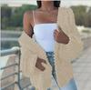 Women's Long Sleeve Batwing Cardigan Sweater - Plush, Loose, Plus Size Knitted Outerwear