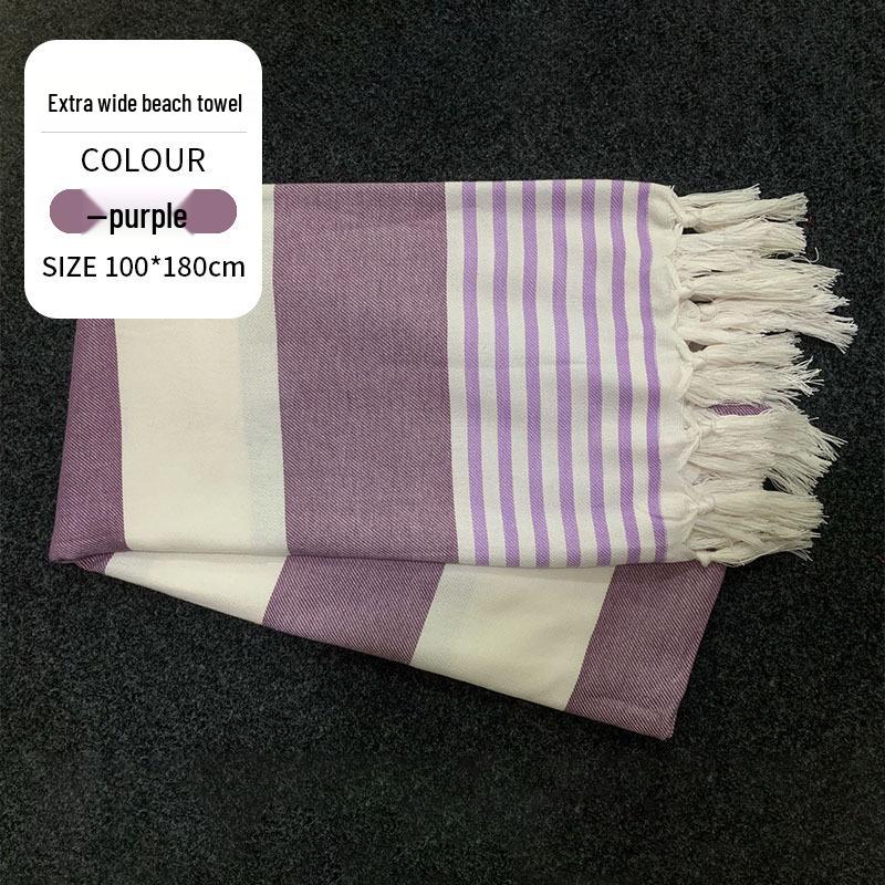 Large & Thick Tassel Turkish Beach Towel – Absorbent, Outdoor Sunscreen Bath Towel