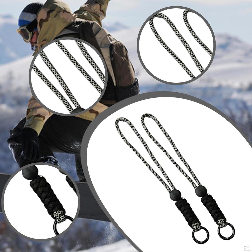2 Pieces Ski Gloves Wrist Straps Anti Loss Lanyard Convenient Adjustable Hand Strap