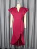 Sexy Red Irregular V Neck Dresses for Evening Party 2025 Summer New Flounced Edge Short Buttfly Sleeves Dress Women