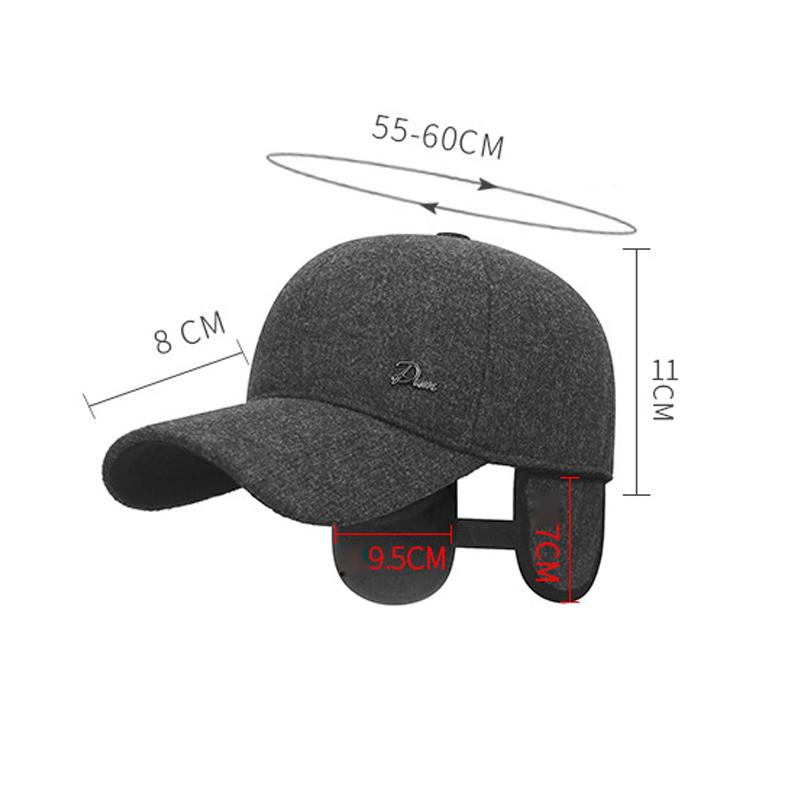 Winter Middle-Aged and Elderly Dad Warm Duck Tongue Cotton Cap Ear Protection Velvet Thick Riding Baseball Cap