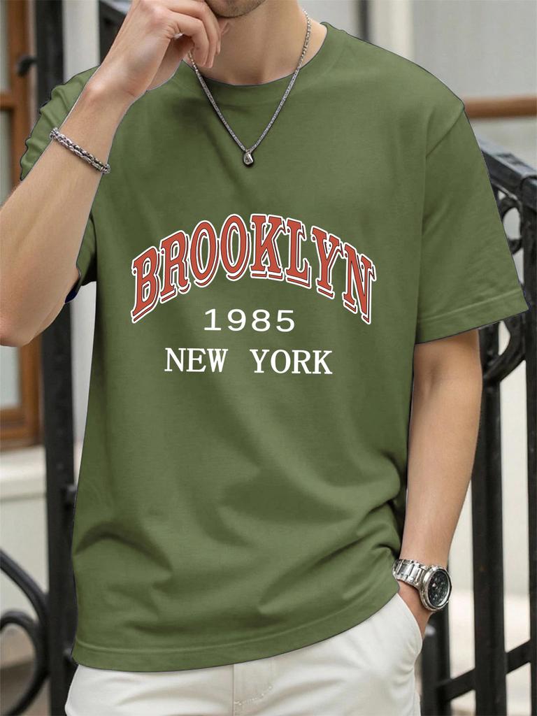 New York 1985 Brooklyn Design Tee Shirts ONeck Loose Short Sleeve Trendy Cotton Sportswear Unisex Comfortable Summer TShirt