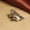 Solid Brass Vintage Frog Desktop Ornament Realistic Toad Topper Creative Wealth-Attracting Tea Pet Old Copperware Wholesale