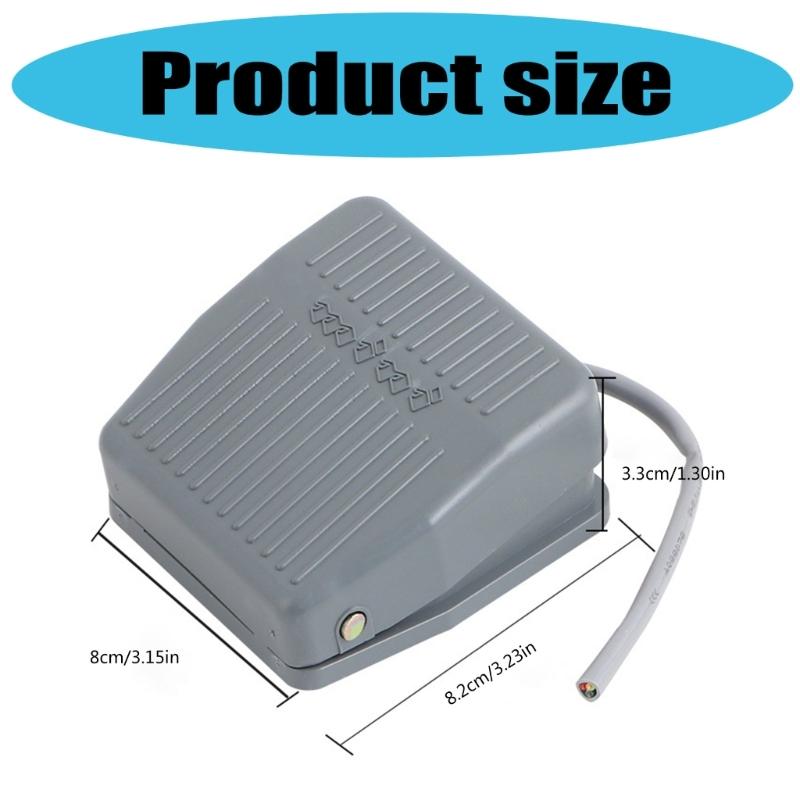2 Pcs Foot Pedal Switches with 16cm Line Pedal Switches 220V 10A Reset Foot Switches TFS-201 Pedal Foot Switches