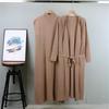 Women's Autumn Fashion Long Knitted Cardigan Suit, Sleeveless Vest Dress Paired with Long Knitted Cardigan Two-piece Set