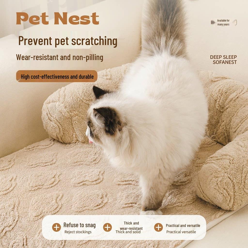 Pet Sofa Cushion: Anti-Scratch, Non-Slip Bed for Cats & Dogs