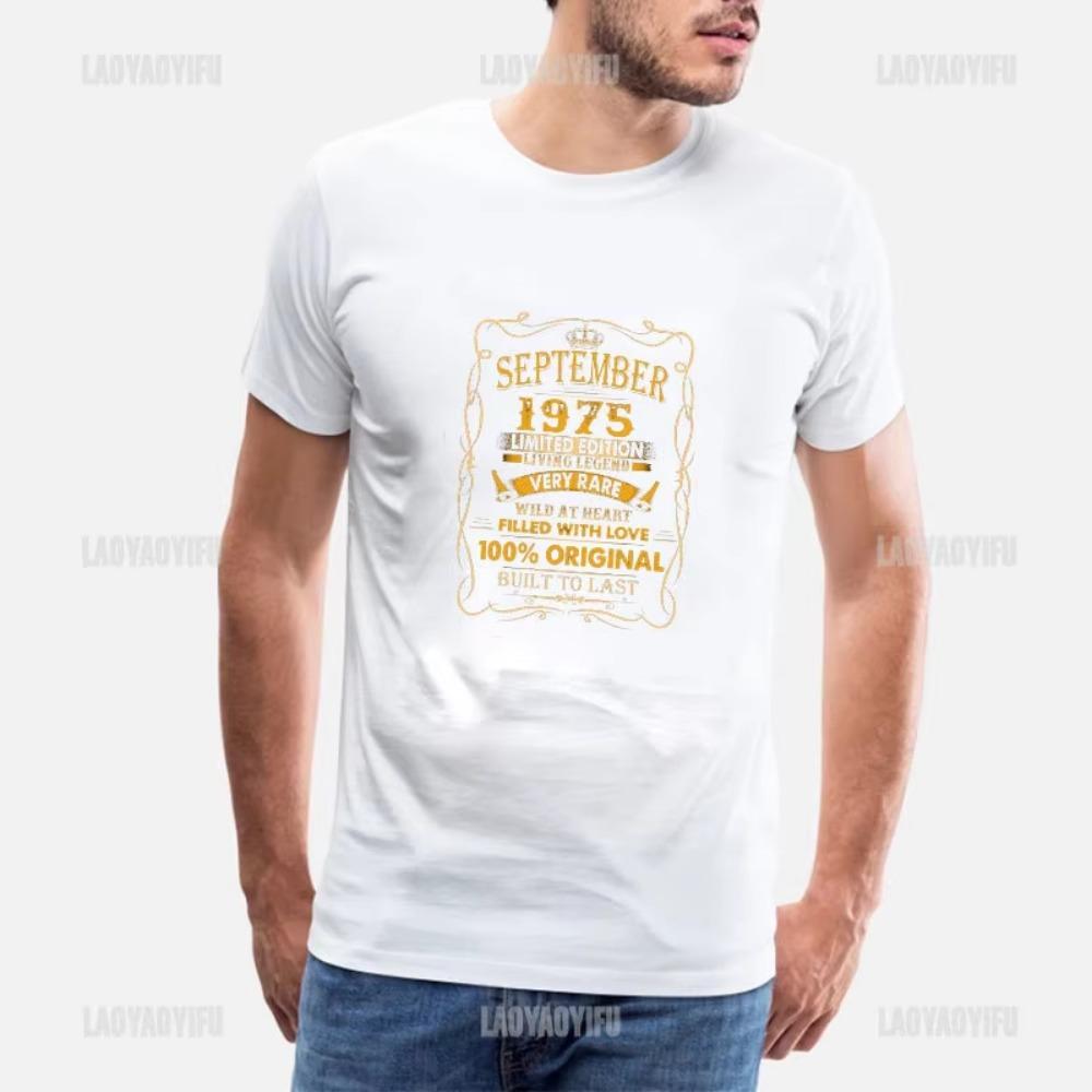 Vintage 1975 Limited Edition Men T Shirts Retro Classic Art Print Tees Short Sleeve O Neck Harajuku Streetwear Birthday Gifts