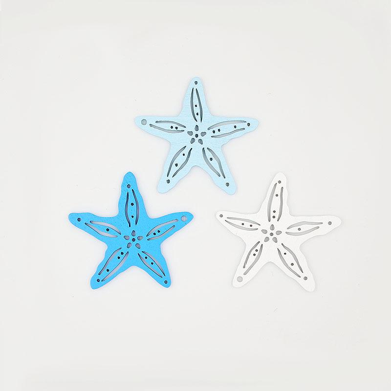 Three-Tone Starfish Pendant Wooden Home Decoration Ornament