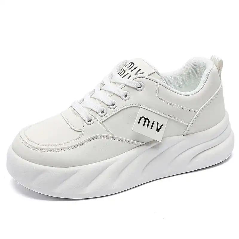 Fashion Height Up Natural Leather Shoes For Lady Vulcanize Women's Sneakers 34 Size Women's Summer Loafers Sport Buy Clearance