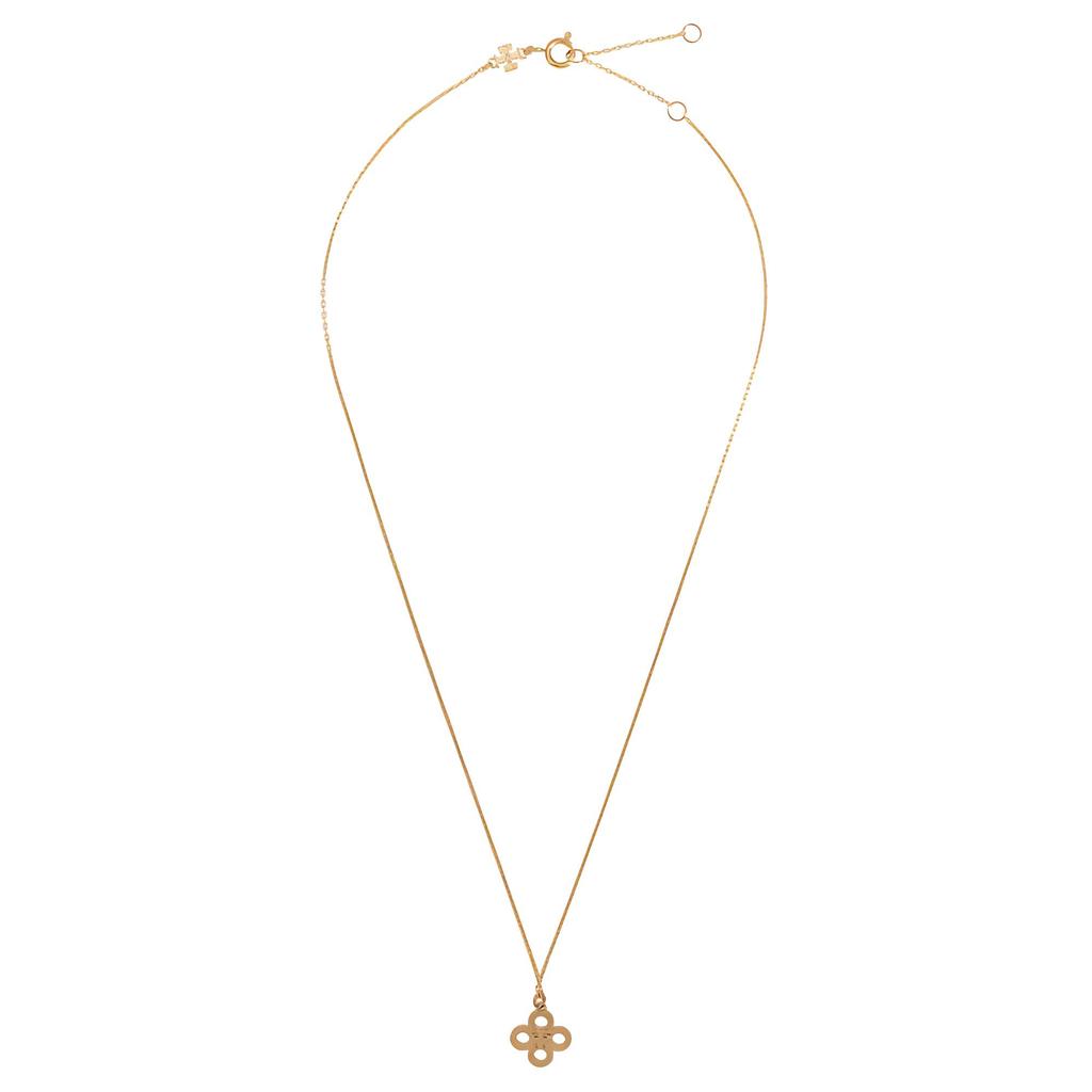Tory Burch Clover Pendant Brass Necklace Women necklace Gold 156255-720