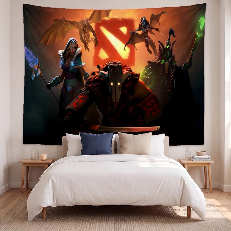 DOTA 2 (1) Umělecká nástěnná tapisérie pro domácnost, ložnici, obývací pokoj Dekorace Skvělý nápad na dárek