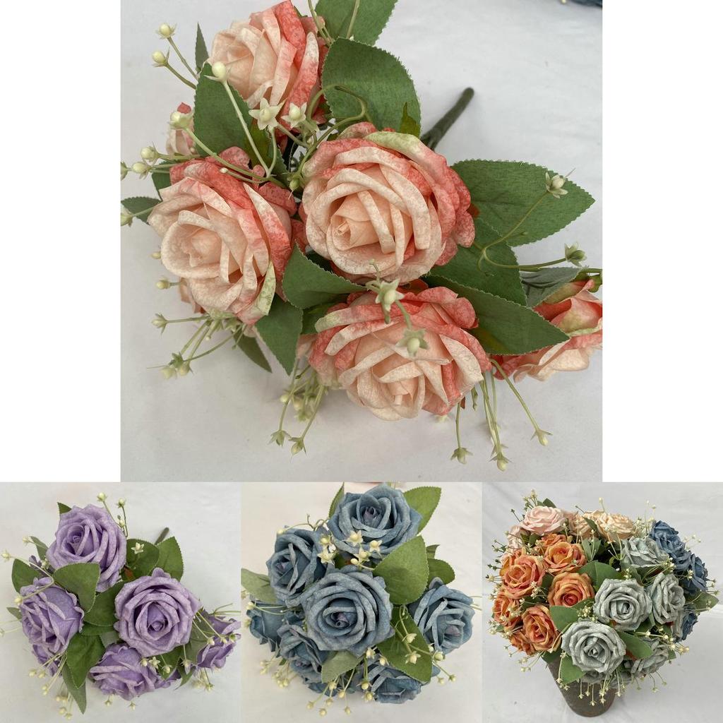 Faux Rose Flower Vase Arrangement For Wedding Photography And Event Decoration