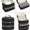 80Bottles Nail Polish Storage Bag Portable Cosmetic Large Shoulder Bag Organizer for Travel Nail Salon 3 Layer Essential Oil Bag