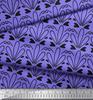 Soimoi Purple Japan Crepe Satin Fabric Tendril & Abstract Fabric Prints By Metre 42 Inch