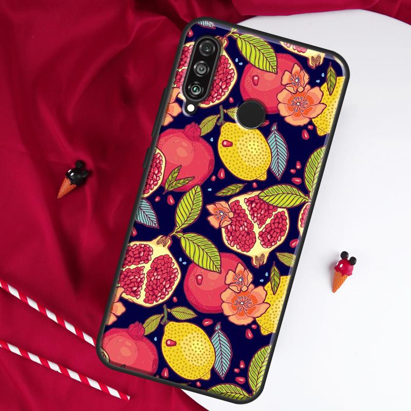 Tropical Pomegranate Pattern For Huawei Nova Y61 Y70 Y90 Y60 Y72 Y91 12s 12i 11i 7i 8i 9 10 SE P60 Pro P30 P40 Lite Case