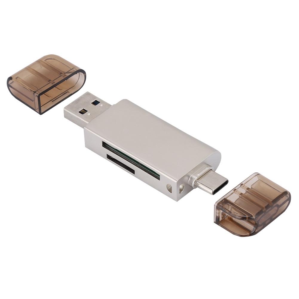 

Картридер 2 в 1 Type C для карт SD TF Micro SD OTG USB-адаптер(золото)