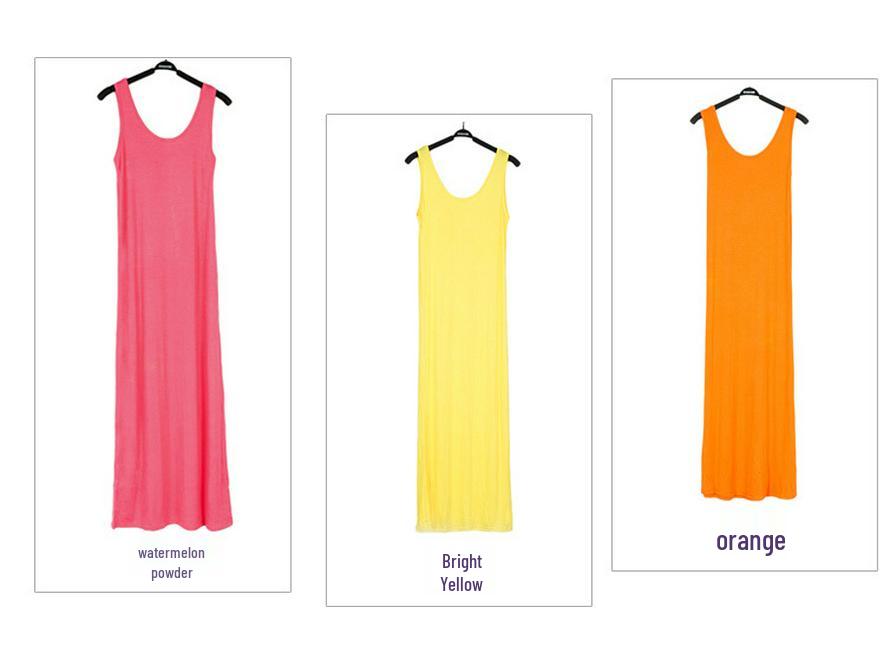 Women's Plus Size Spaghetti Strap Loose Modal Long Beach Dress