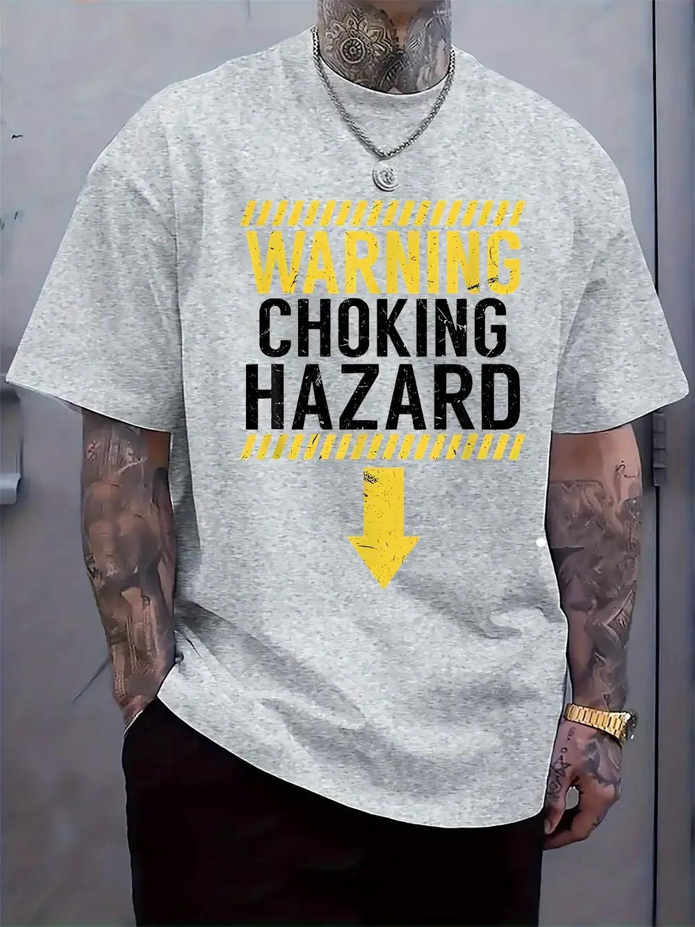 WARNING CHOKING HAZARD  Graphic T-shirt - Casual Crew Neck S