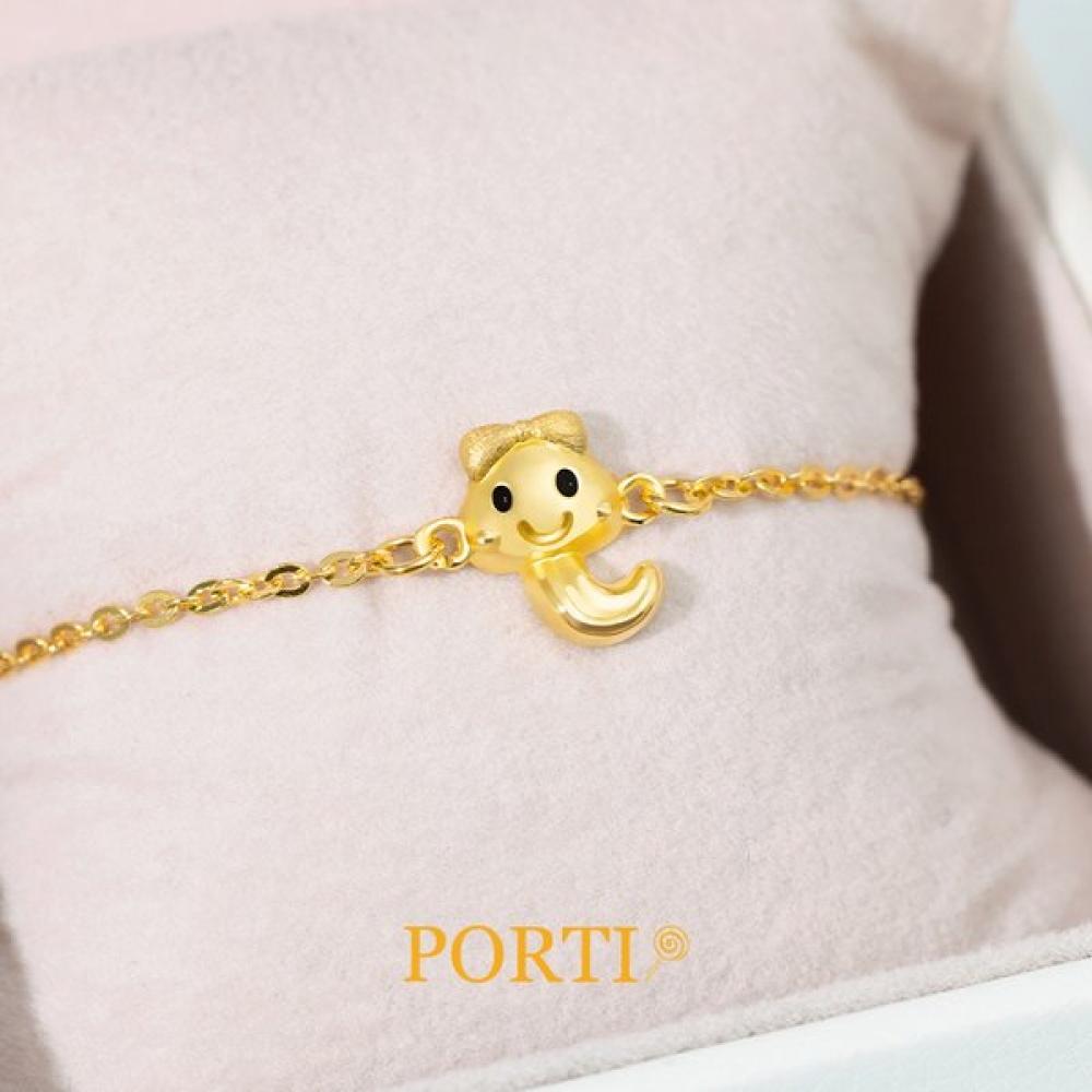 Porti 24k Gold 1.875g Snake Ribbon Chain Bracelet