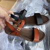 Fashion Summer Trend New Women Shoes Simple Buckle Open Toe Fashion Casual Roman Ladies Sandals Soft Comfortable Beach Shoe PLus Size