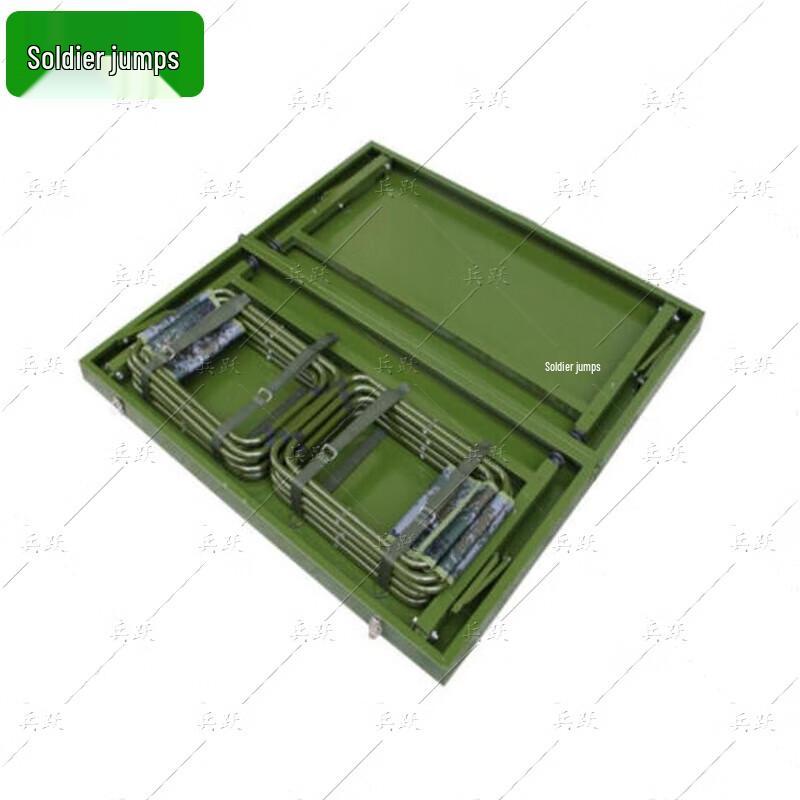 Military Green Folding Field Table and Chairs Set