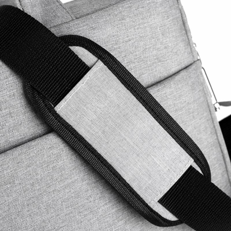 Laptop Bag Carrying Case Briefcase Waterproof Oxford Cloth Large Capacity for Work Office Grey 14in