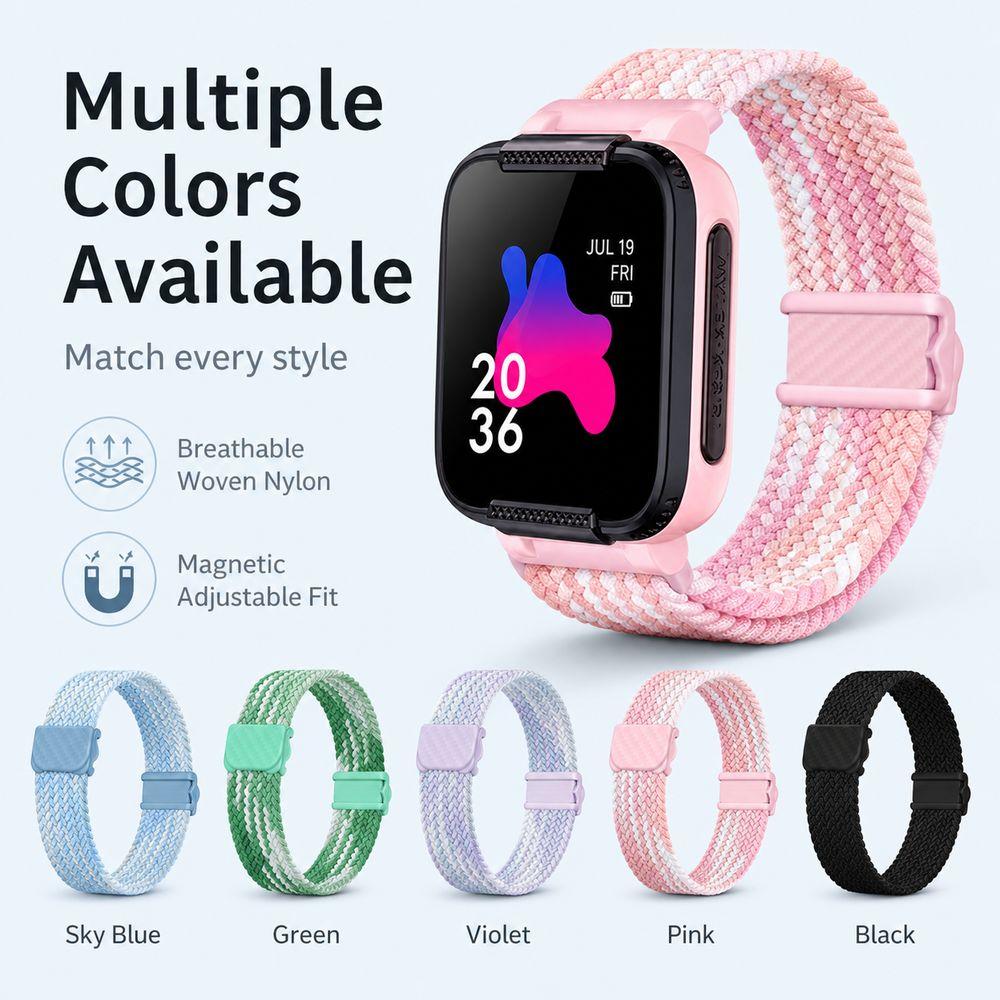 Elastic Watch Strap Braided Watch Band for Kids Xiaomi & Mitu R Smart Watches Daily Wear