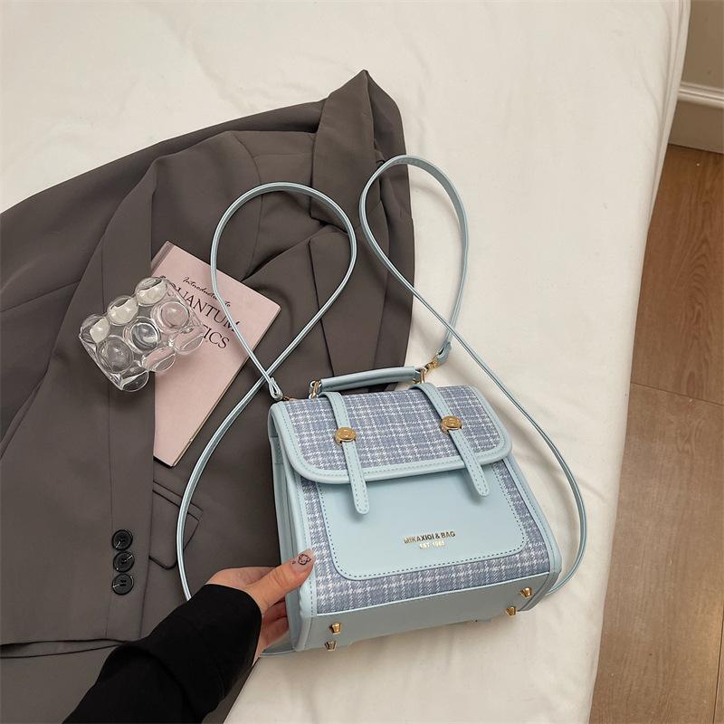 Schoolbag Korean Plaid Backpack Women's 1011 New Commuter Backpack College Student School Bag Fashion Travel Backpack Women
