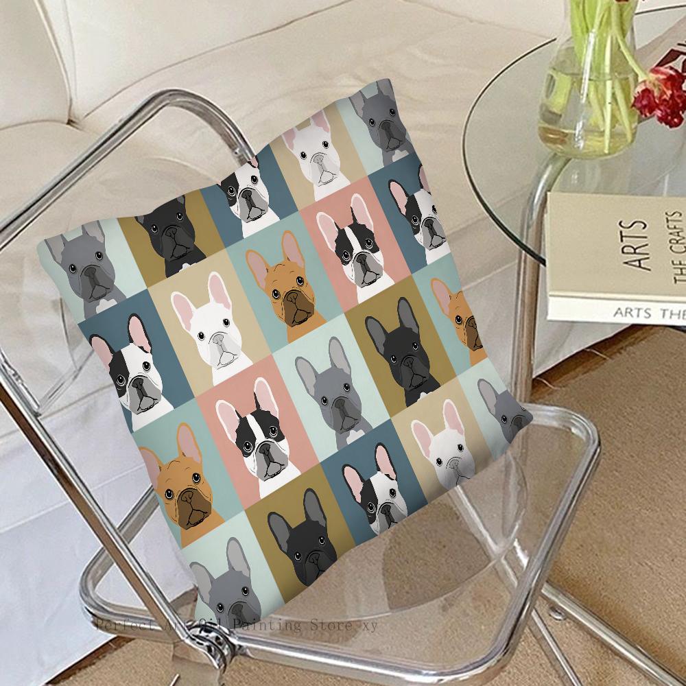 Bulldog Badewannenkissenbezug Quadratisches Kissen Schlafzimmer Sofa Freizeit Komfort Kissen Auto Wohnzimmer Heimdekoration