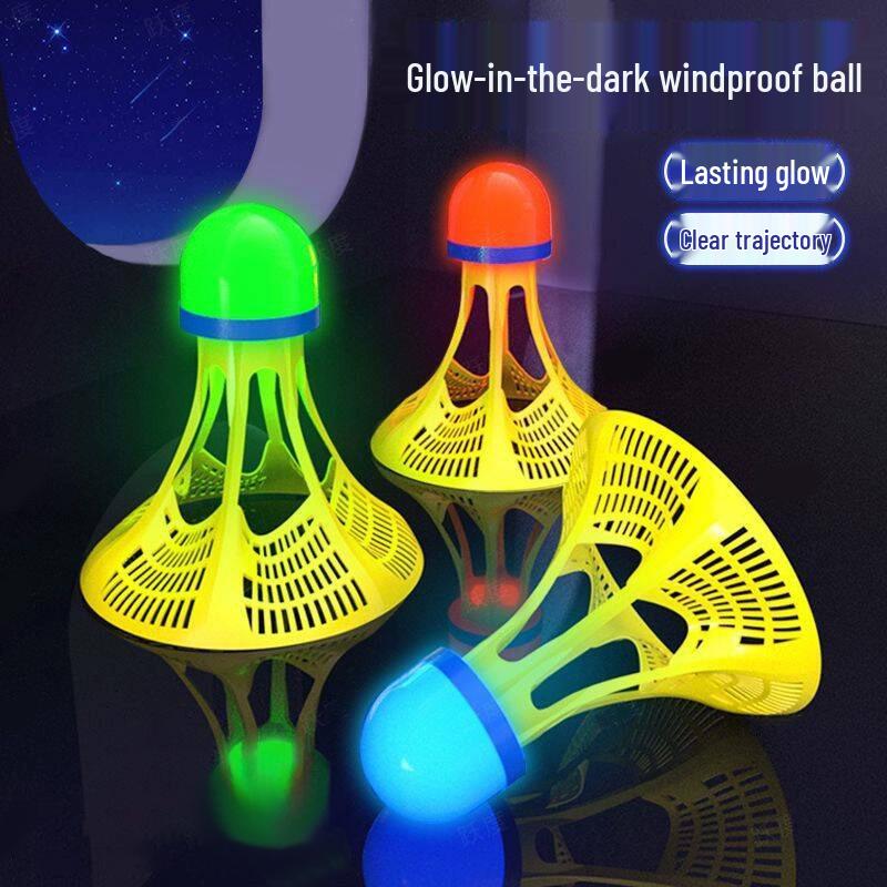 Windproof Luminous Badminton Glow Ball - Durable Nylon for Nighttime Play