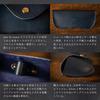 Am de Mas Leather Eyeglass Made in Japan with Tochigi Stylish and Genuine Blue Men's Case, Leather, Simple, Leather, GC-043,